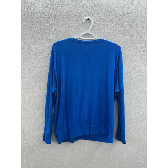 Chicos Womens Shirt Size 2 (Medium) Blue Long Sleeve Zipper Shoulder - Picture 7 of 11